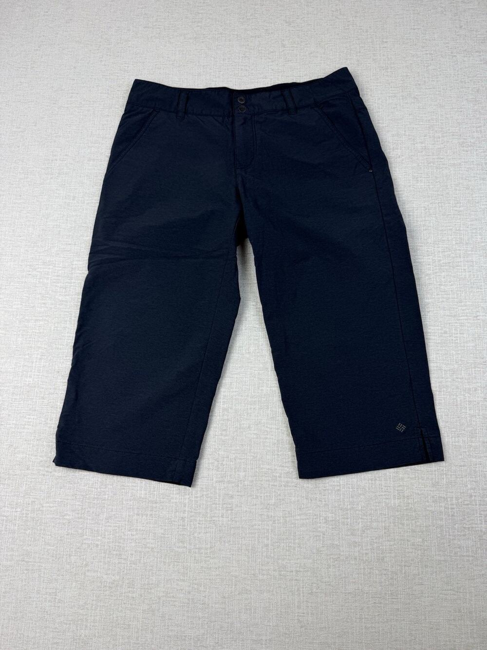 Columbia Omni-Shield Women’s Capri Pants Navy Size 8 Hiking Outdoor Stretch
